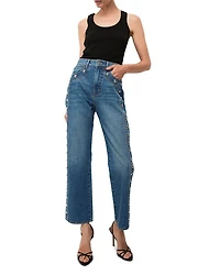 Dylan High Rise Ankle Straight Leg Jeans Stoned Serendipity