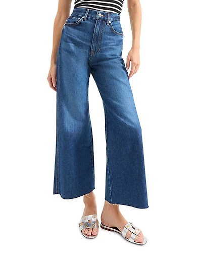 Taylor High Rise Cropped Wide Leg Jeans Bright Blue