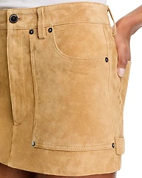 Suede Carpenter Mini Skirt