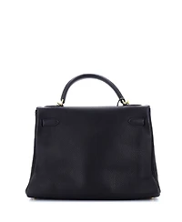 Kelly Handbag Black Togo with Gold Hardware