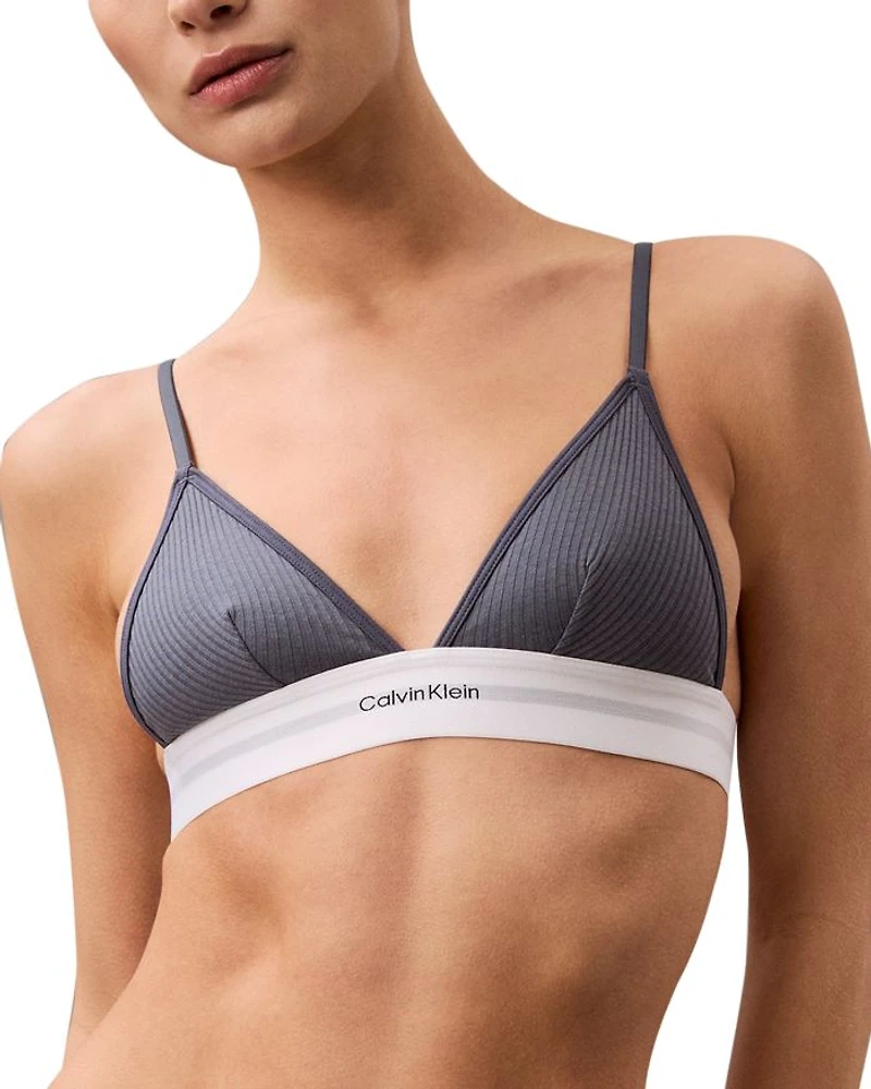 Cotton Modal Stretch Rib Unlined Triangle Bralette
