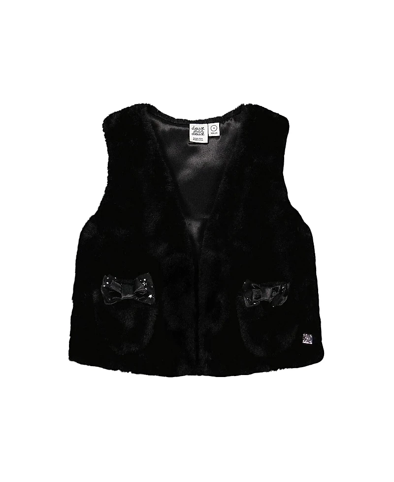 Deux par Deux Girls' Faux Fur Vest - Little Kid
