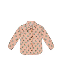 Deux par Deux Girls' Flowers Printed Polar Fleece Shirt - Little Kid