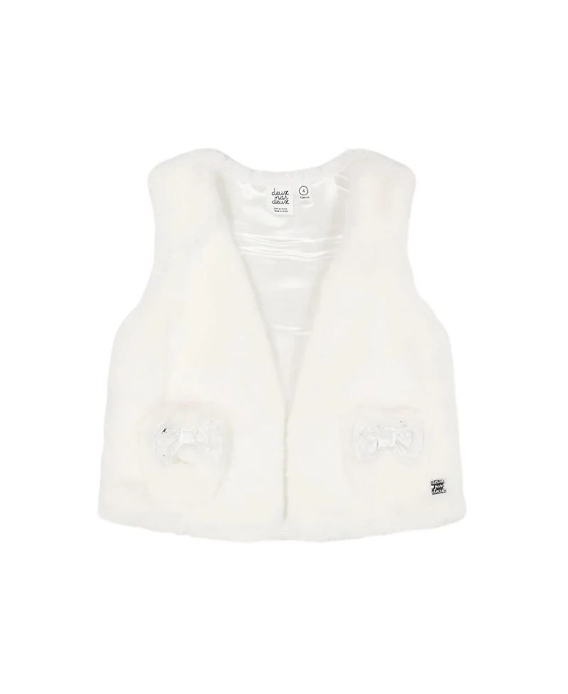 Deux par Deux Girls' Faux Fur Vest - Little Kid