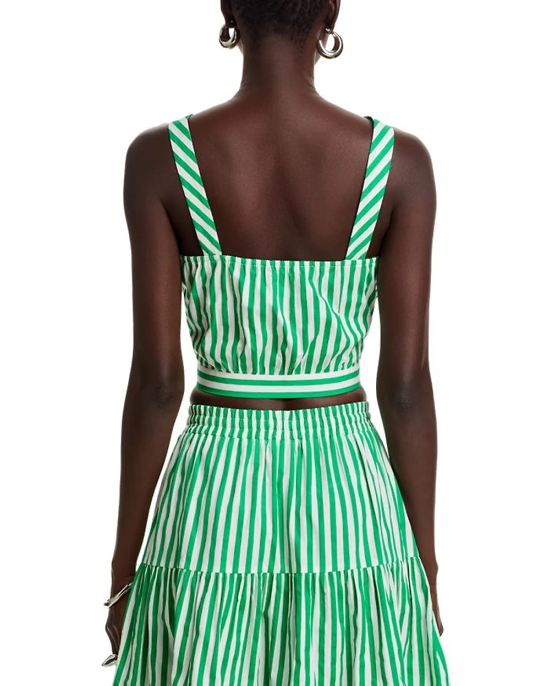 Stripe Button Front Crop Top - Exclusive