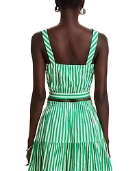Stripe Button Front Crop Top - Exclusive