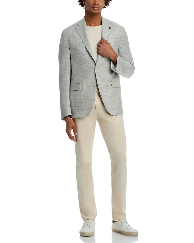 Silk & Wool Plaid Regular Fit Sport Coat