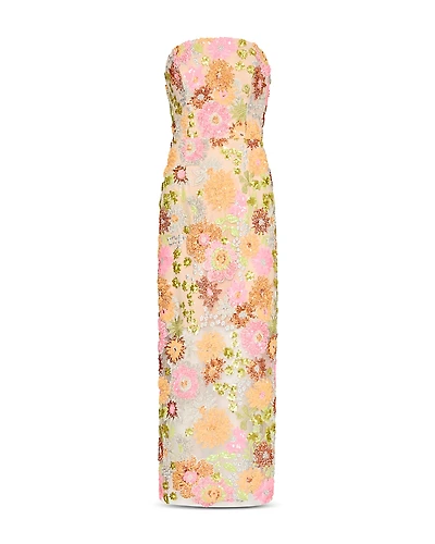 Milly Kait Sequined Strapless Dress