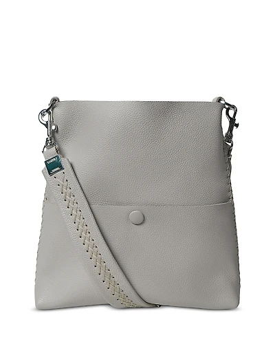 Callista Slim Messenger Oat Grained Leather Crossbody