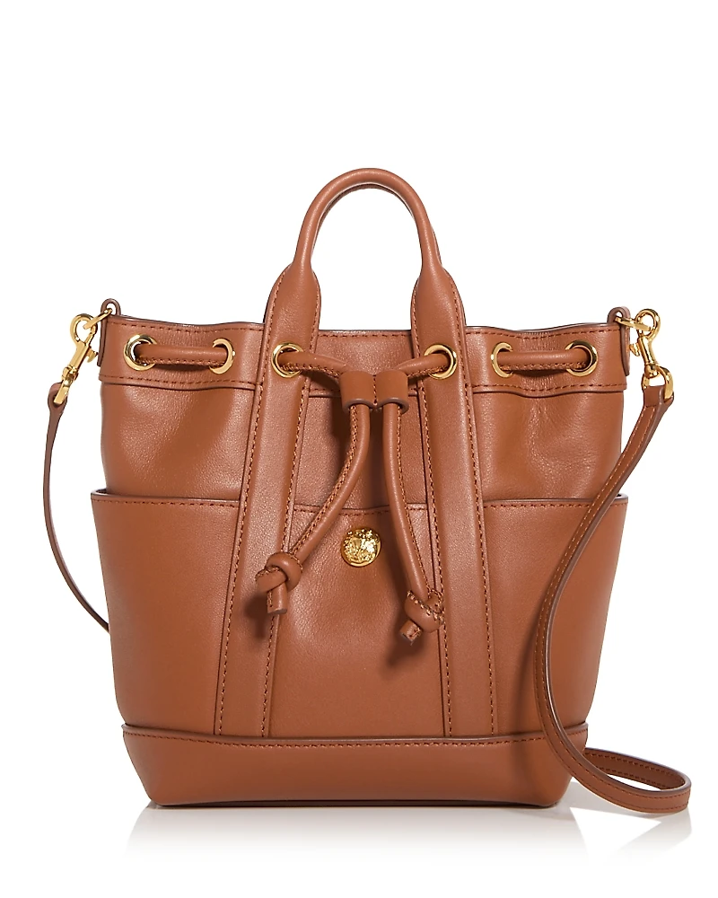 Veronica Beard Mini Goody Leather Bucket Bag