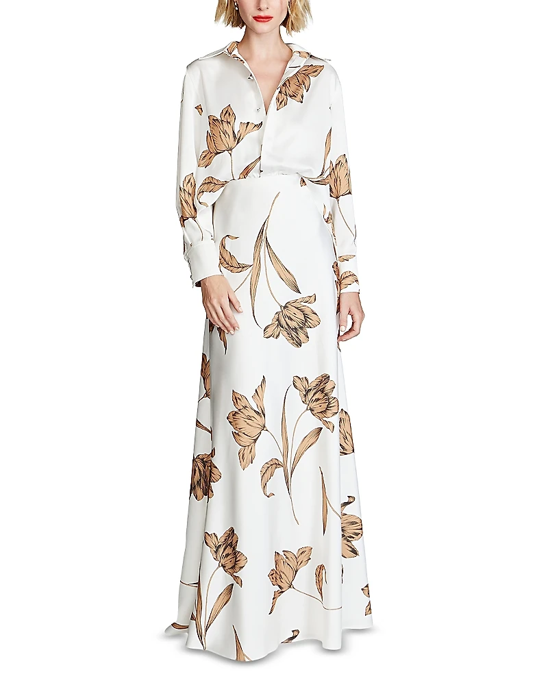 Halston Marcelle Satin Gown