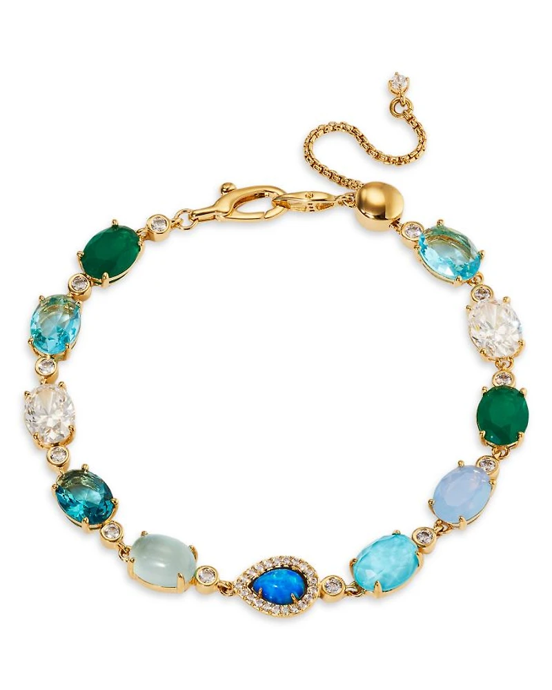 Blue Lagoon Mixed Stone Flex Bracelet in 18K Gold Plated
