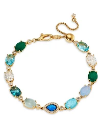 Blue Lagoon Mixed Stone Flex Bracelet in 18K Gold Plated