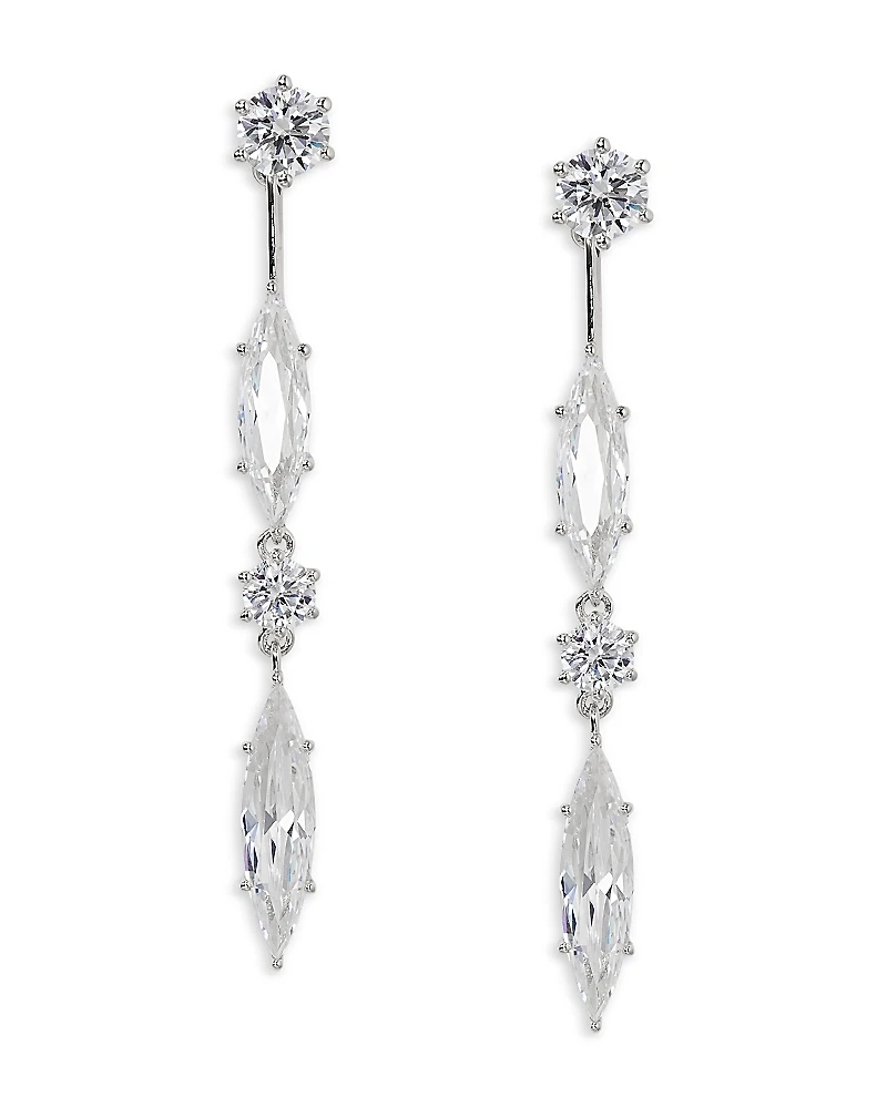 Nadri Btrx Mixed Cubic Zirconia Front to Back Earrings