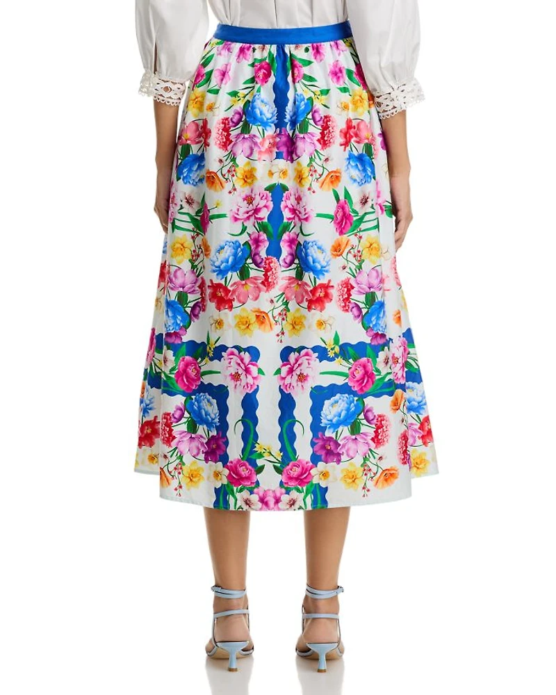 Marcie Cotton Printed Midi Skirt