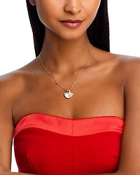Ruby, Mother of Pearl & Diamond Pendant Necklace in 14K Yellow Gold, 18"