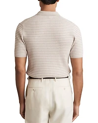 Fallow Half Zip Stripe Knitted Polo Shirt