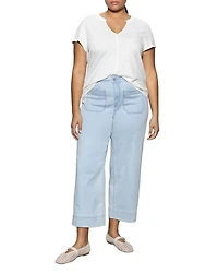 Plus The Marine Cropped Wide Leg Jeans Ultra Pale