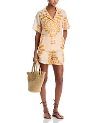 Tomaso Printed Linen Shorts