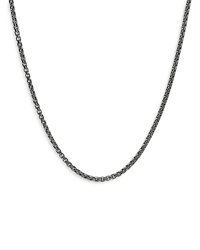 John Hardy Dark Silver Box Chain Necklace, 22