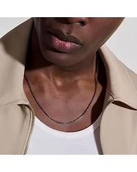 Dark Silver Box Chain Necklace, 22"