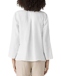 Linen Round Neck Top