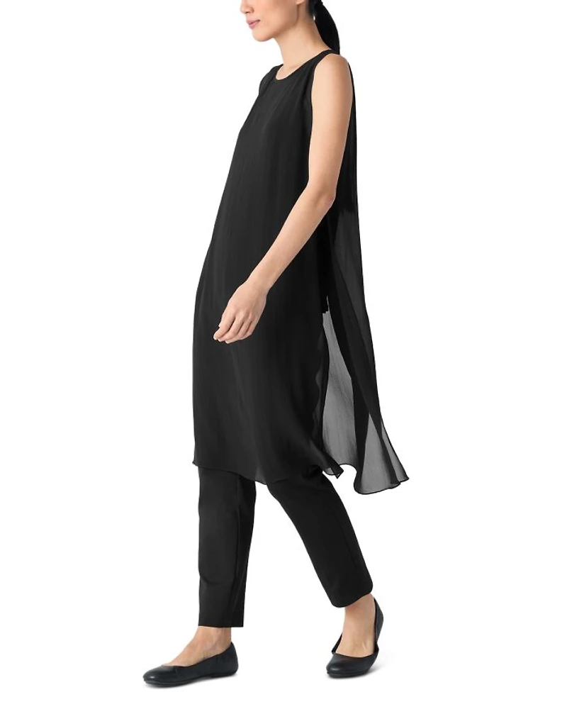 Sheer Silk Georgette Bateau Neck Poncho