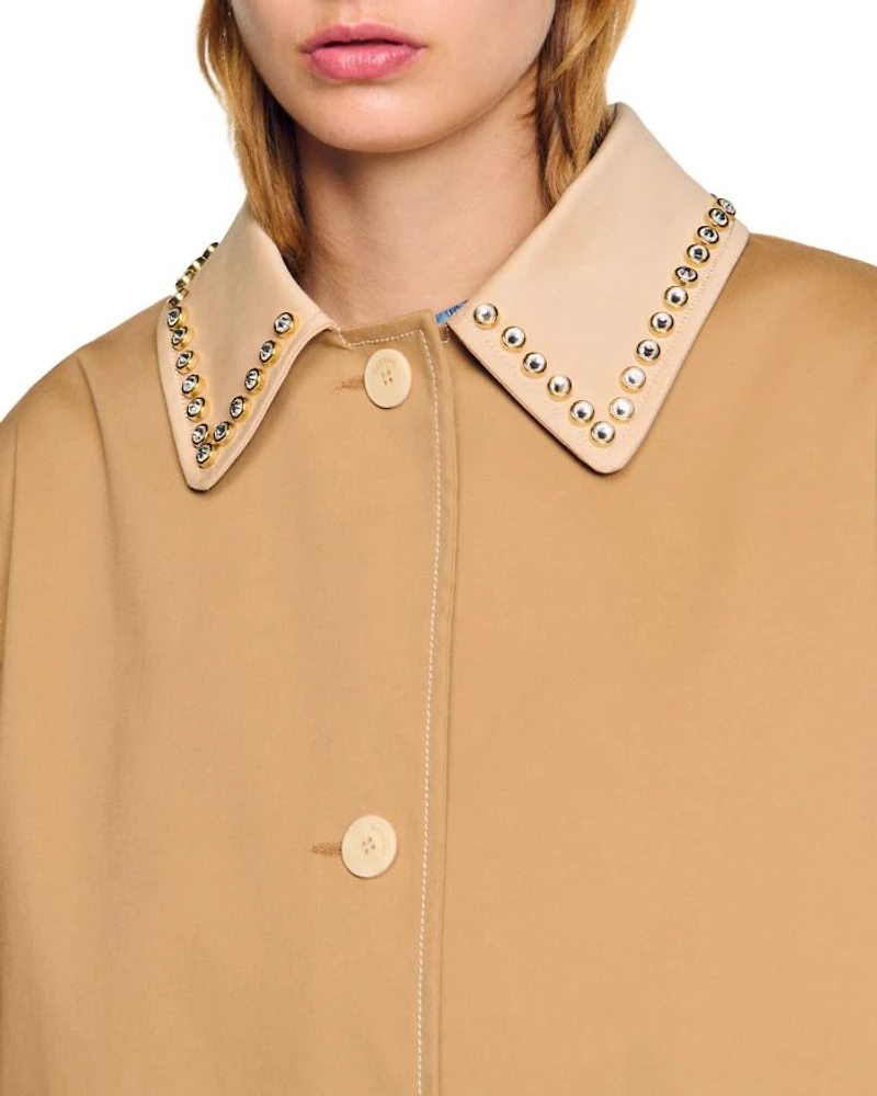 Embellished Trench Coat