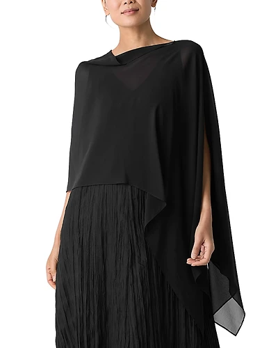Eileen Fisher Sheer Silk Georgette Wrap Jacket