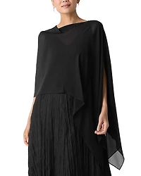 Eileen Fisher Sheer Silk Georgette Wrap Jacket