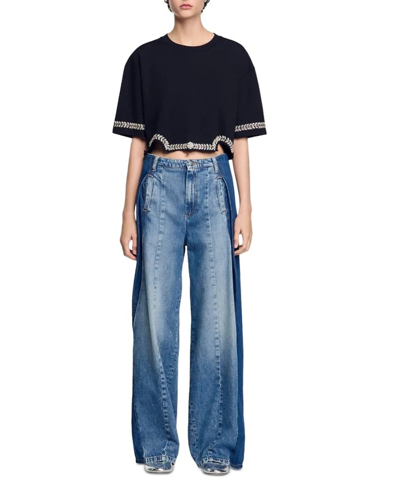 Rhinestone Cropped Tee