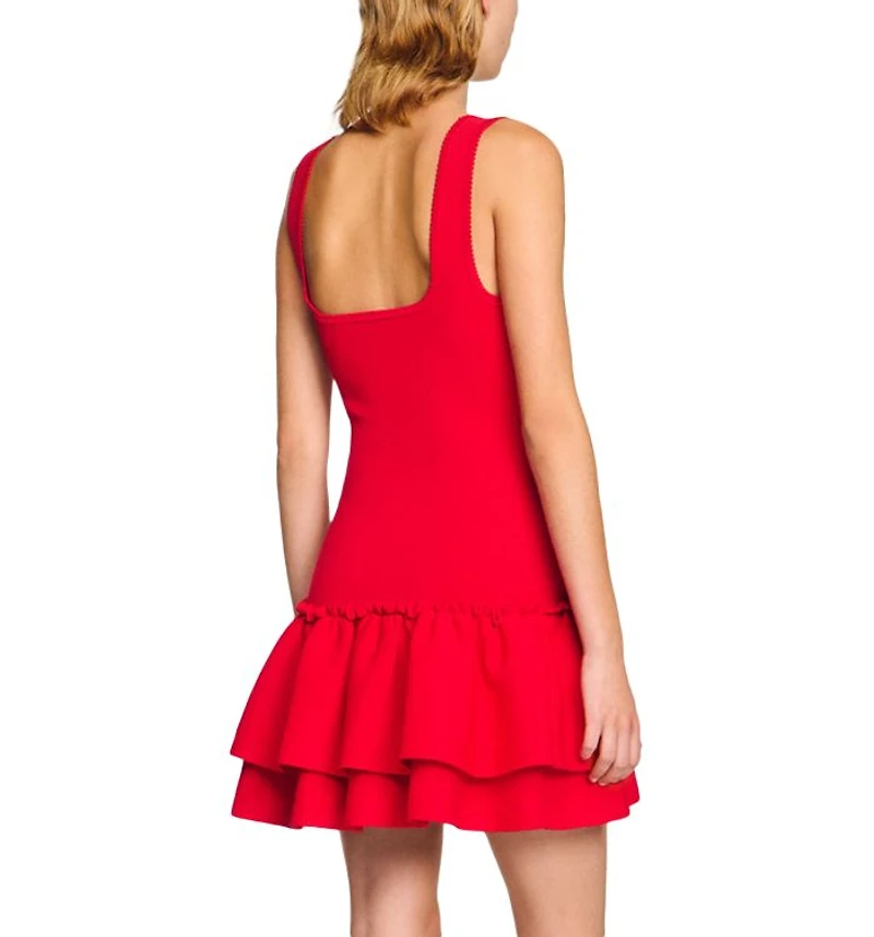 Ruffled Short Knit Dress