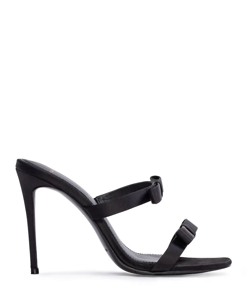 Women's Chic Satin High Heel Bow Sandals
