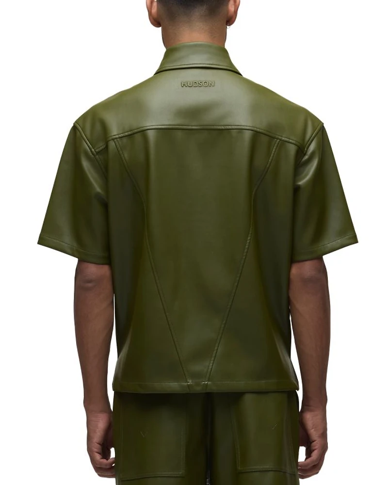 Short Sleeve Zip Front Shirt