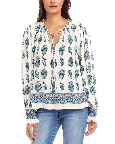 Karen Kane Printed Peasant Blouse