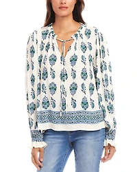 Karen Kane Printed Peasant Blouse