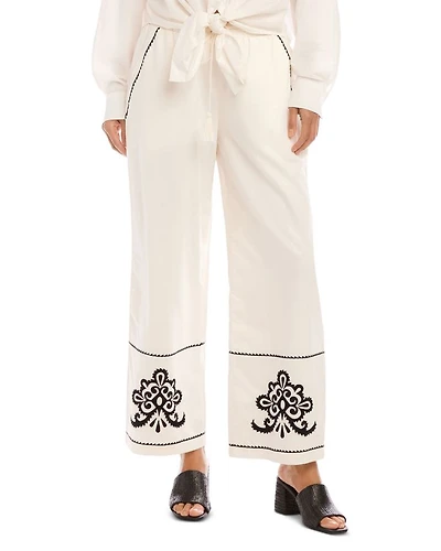 Embroidered Drawstring Pants