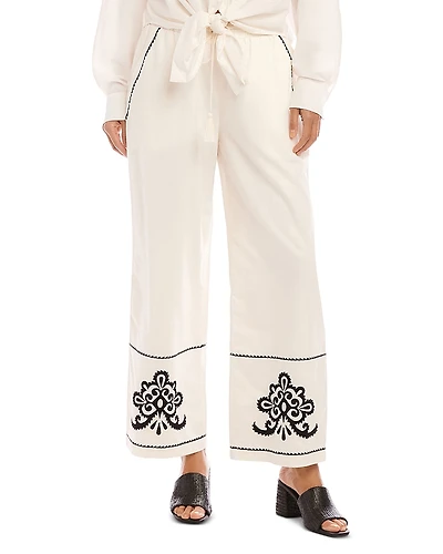 Karen Kane Embroidered Drawstring Pants