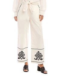 Karen Kane Embroidered Drawstring Pants