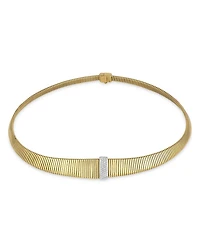 18K Yellow Gold Via Mercanti Tubogas Diamond Pavé Collar Necklace, 17.3"