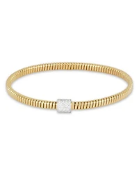 18K Yellow Gold Via Mercanti Tubogas Diamond Pavé Bangle Bracelet