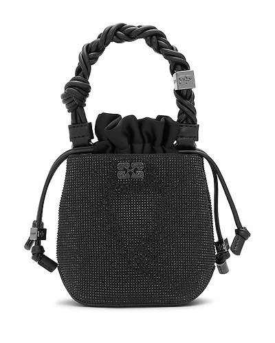 Ganni Bou Mini Satin Bucket Bag