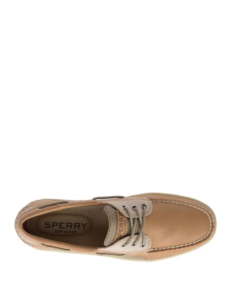 Men's Three Eye Light Brown Leather Boat Shoe