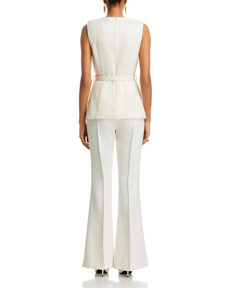 Bouclé Embellished Bow Jumpsuit