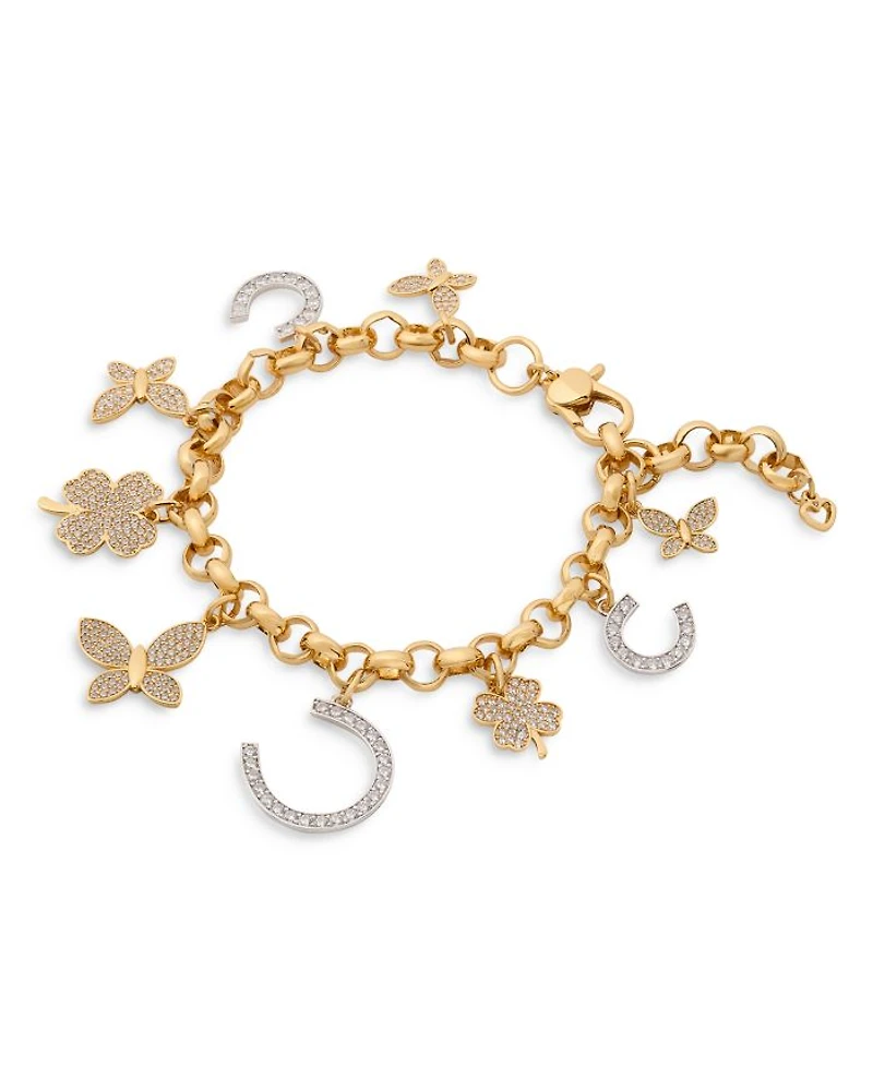 Pavé Lucky Charm Statement Bracelet in Two Tone