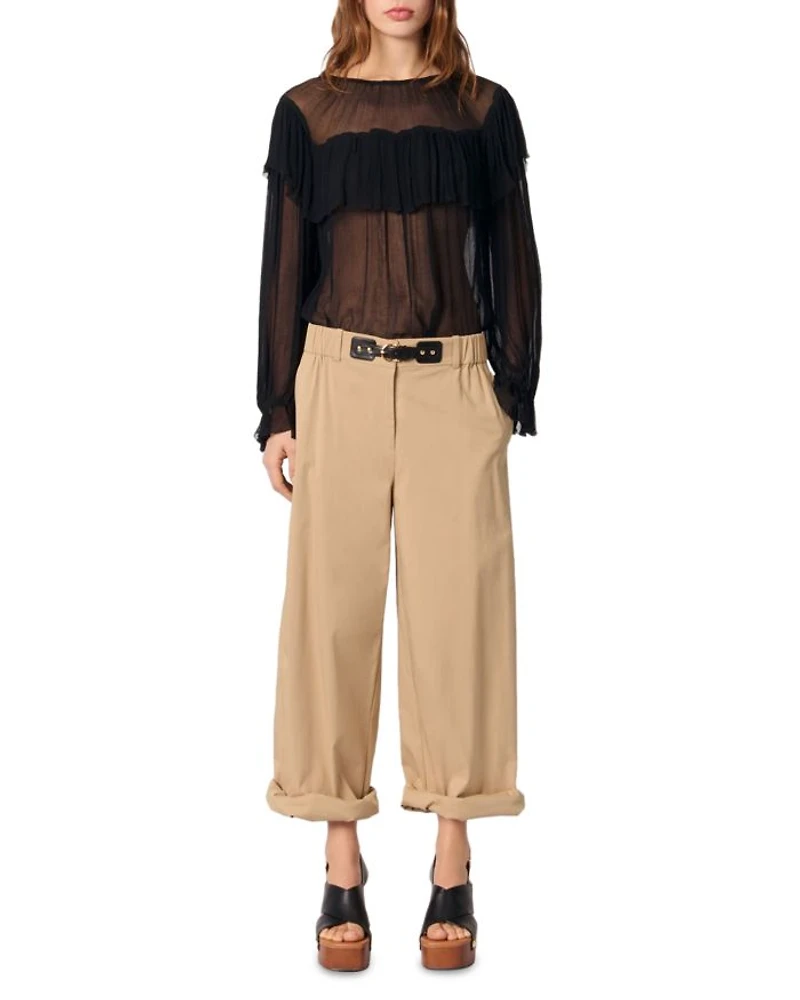 Ruffled Chiffon Top