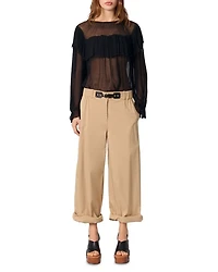 Ruffled Chiffon Top