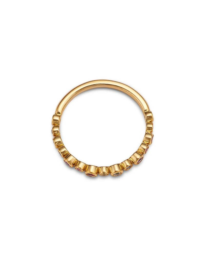 14K Yellow Gold Multi Sapphire Bezel Stack Ring