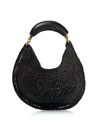 Summer Banana Raffia Hobo Bag