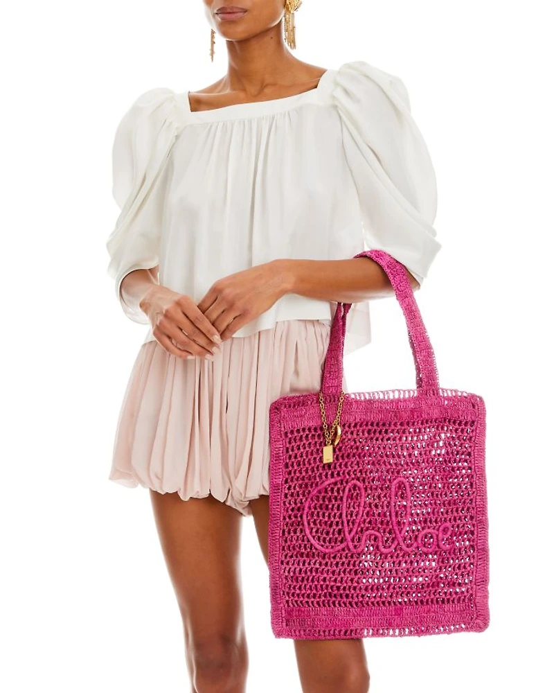 Summer Banana Raffia Tote